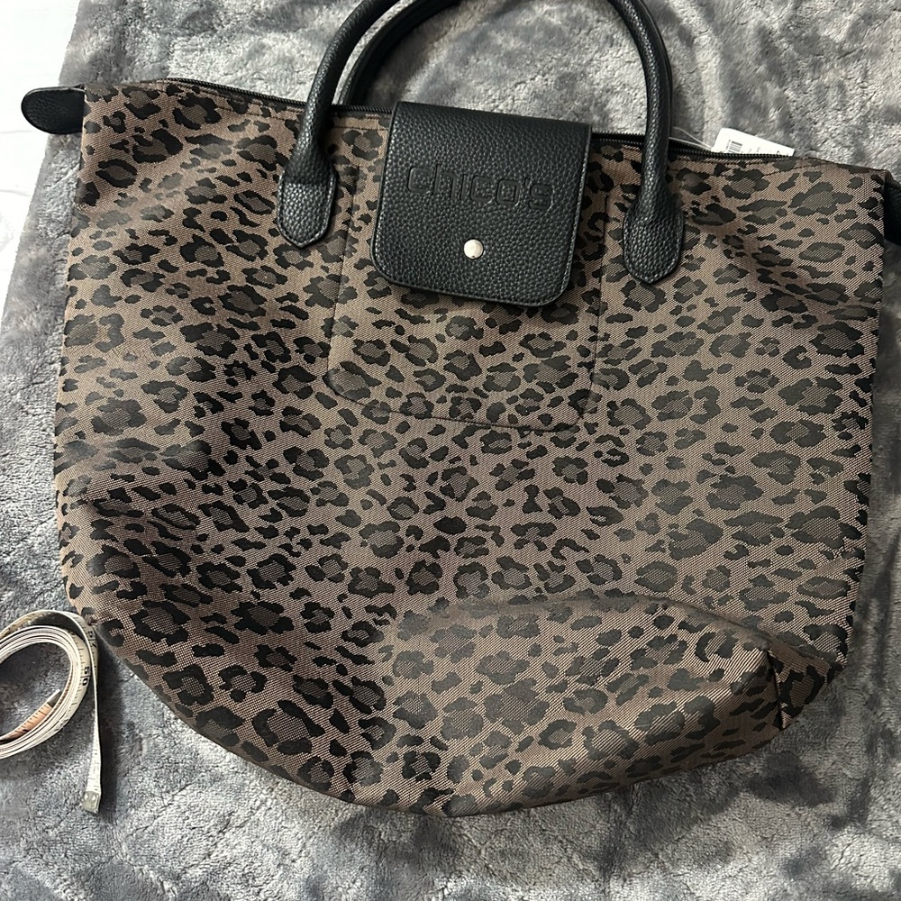 COPY - Chicos leopard travel bag.